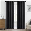 MRTREES 2 Pezzi Tende Oscuranti per Interni Termiche Isolanti con Occhielli Moderne Tende Coprenti Tinta Unita per Camera da Letto e Soggiorno 140x240 CM(Larghezza x Altezza) Nero