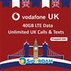 SIM2ROAM Vodafone UK Sim Card - 40 GB a 4G LTE dati ad alta velocità + minuti e testi illimitati nel Regno Unito | Carta SIM del Regno Unito