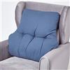 HOMESCAPES Cuscino lombare ergonomico, cuscino di posizionamento supporto schienale in cotone, per sedia, poltrona e auto, blu navy, 58 x 68 x 15 cm