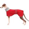 MOREZI Giacca per cani a collo alto, realizzata in lana poliestere e pile, calda e confortevole, adatta a levrieri, segugi e whippet-Rosso-XS