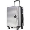 Hauptstadtkoffer Mitte - Bagaglio a Mano 55x40x23, TSA, 4 Ruote, Valigia da Viaggio, Valigia Rigida, Valigia con Ruote, Valigia Bagaglio a Mano, Argento Opaco