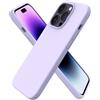 ORNARTO Cover per iPhone 14 Pro Silicone 6.1 Pollici, Custodia Compatibile con iPhone 14 Pro Cover, Morbido Silicone Liquido Protezione, in Gomma Gel Morbida con Fodera in Microfibra-Lilla Pastello