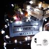Wisdom Catena decorata con 160 Led a mini sfere luminose Bianco Freddo 16 metri con cavo trasparente Wisdom