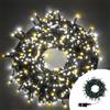 Wisdom Catena di luci 25 metri da 500 Led Bianco Freddo e Caldo con cavo verde Wisdom