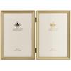 Lawrence Cornici in ottone anticato, 13 x 17 cm, doppia cornice con bordo con perline, oro satinato