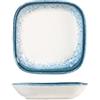 H&H Jupiter Set 6 Piattini Quadri in Porcellana, 10cm, Design Moderno, Elegante, Sfumature Blu