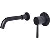 PHASAT Miscelatore per lavabo a parete Rubinetti per lavabo in ottone Miscelatore Lavabo Bagno Nascosto nero con beccuccio rotante a 360 gradi PTBB06E