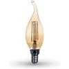 V-TAC LAMPADINA LED E14 4W FIL. AMBRA BIANCO CALDO A FIAMMA VT-1949-LED217114