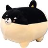 OUKEYI Peluche animale di peluche Shiba Inu Anime Corgi Kawaii peluche morbido cuscino, regalo per ragazza ragazzo (40,6 cm, nero)