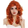 WIG ME UP - WL-3010-T2735 Parrucca Donna Star Diva Lunga Ondulata Voluminosa Cotonata Anni 80 Rosso arancione