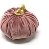 Declea Zucca Decorativa in Velluto Decorazione Autunnale tavola Camino e casa, Cuscino a Forma di Zucca in Velluto Morbido Realizzato a Mano, Rosa