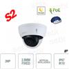 Dahua IPC-HDBW3241E-S-S2 - Telecamera IP Dahua 2MP AI WizSense con Ottica 2.8mm e Rilevamento Veicoli e Persone