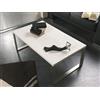 HAKU Möbel Tavolo da caffè aspetto acciaio inox, bianco, MDF, metallo - Dim. L 100 cm x A 38 cm x P 60 cm, Stile Moderno