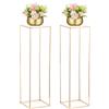 NUPTIO Vaso Oro per Centrotavola Matrimonio: 2 Pezzi Vasi Fiori Alti 100cm Colonna con Pannello Acrilico Rettangolare Metallo Porta Fiori per Decorazioni Feste Compleanno - Espositori Geometrici