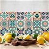 RE-COVERTILES - Adesivi Piastrelle Cucina Bagno Mattonelle adesive in PVC Impermeabili Antigraffio Stickers Decorazione Parete Cementine Peel and Stick - Modello 24 Pz 10x10 cm PS00116 Made in Italy