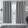 Sienna - Coppia di tende a fascia in velluto riccio completamente foderate con occhielli in finta seta, trattamento per finestre Manhattan grigio argento, larghezza 116,8 cm x altezza 228,6 cm
