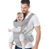 IULONEE Marsupio Neonati con Sedile Multifunzione Zaino Ergonomico per Marsupi Trasporto Anteriore e Posteriore Regolabile per Neonato da 3 Mesi a 3 Anni (3-20kg) Grigio
