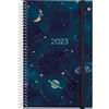 Miquelrius - Agenda annuale 2023 - Settimana Vista - Dimensioni Plus 155 x 213 mm (circa A5) - Copertina rigida - Rilegatura a spirale - Catalano, Inglese e Portoghese - Punti