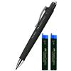 Faber-Castell 133353 - Matita meccanica Poly Matic, mina da 0,7 mm (colore nero + mine di ricambio)