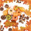 DOJoykey Set di decorazioni per il ringraziamento, foglie di acero artificiali, zucca raccolta, ghiande piccole, pigne per la decorazione della festa domestica in autunno e Halloween, 128 pezzi in totale