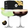VEMACITY Set di 2 Eleganti Bicchieri Cocktail Coupe Fatti a Mano in Cristallo | Bicchieri da Bar di Qualità | Set Bicchiere Champagne d'Epoca | Ideali per Martini Espresso | Ideale per Fare un Regalo