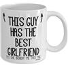 MIPOMALL Wm7419 - Tazza con scritta Boyfriends, idea regalo per fidanzato, con scritta This guy has the best girlfriend