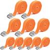 AOKITO Cinghia di Ancoraggio, 25mm x 4m, Portata 250kg, Cinghia di Fissaggio, Cinghie a Cricchetto con Blocco a Morsetto, per Portabici Moto Cinghie di Fissaggio Robuste, 10PCS