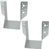 AERZETIX - C58633 - Set di 2 staffe per travi con ali esterne 80x120x75x2mm - scarpa del travetto con 32 fori - in acciaio zincato Z275