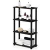 Furinno Turn-N-Tube Libreria a 4 Piani, caffè Espresso (Espresso/Black), 109.86 x 29.46 x 59.94 cm