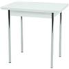 Hela Tische, Bonn - Tavolo da pranzo, tavolo da cucina, in materiale a base di legno rivestito in melammina, finitura in bianco, struttura in metallo cromato, allungabile, 90-142 x 65 x 74 cm