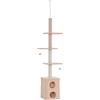 PawHut Tiragraffi a Soffitto Multilivello 220-245cm Palestra per Gatti con Cucce, Piattaforme e Corde in Juta, Giallo