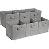 Amazon Basics Confezione da 6 cubi portaoggetti pieghevoli in tessuto, contenitori con maniglie - 33x33x33 cm, Grigio Tinta Unita