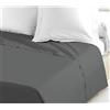 HOME LINGE PASSION Drap Plat 57 Fils, Coton, Gris Foncé, 180x290 cm HP61330