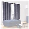 Relaxdays Tende, HxL 175x135 cm, Set Doppio, Oscuranti & Opache, Camera da Letto & Salotto, in Stoffa con Anelli, Grigie