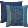 OMBRA Cuscino Velvet Mandala con imbottitura, 45 x 45 cm