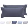 Todocama - Set di 2 federe per cuscino, in microfibra extra morbidi, ipoallergenica, Set di 2 - 75x40 cm Grigio Scuro