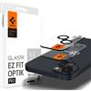 Spigen Glas.tR EZ Fit Optik Pro Protezione Fotocamera compatibile con iPhone 15/15 Plus, iPhone 14/14 Plus, 2 Pezzi, Nero, Anello Individuale, Durezza 9H Pellicola