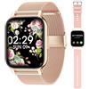 Popglory Smartwatch Uomo Donna, 2 cinturini Orologio Chiamate e Whatsapp, Contapassi Assistente Vocale, Orologio Digitale 24H Cardiofrequenzimetro, Pressione Sanguigna SpO2 Sonno, Regalo Android iOS