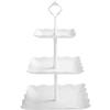 Jinlaili Alzata Torta a 3 Piani, Alzata per Torta Cupcake Stand, Supporto per Torta In Plastica Bianca, Torte Dolci Stand Frutta e Dolci, Vassoi per Torte, Frutta Piastra Supporto Per festa