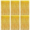 O-Kinee Tende Metalliche Tinsel oro,Foil Tenda Compleanno Scintillante,6pz Tende Frangia Sullo Sfondo,Shimmer Orpelli,Orpello Lamina Frange,Foil Tenda Metallici Feste Festoni(1m*2m)