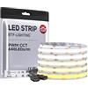 BTF-LIGHTING FCOB COB CCT Striscia LED 24V 3000K-6000K 5m 640LED/m IP30 | Flessibile Strisce Nastro Nastri LED 3000K-6000K Bianco Regolabile CRI90+ 10mm per Cucina Soggiorno Bar Feste (Solo striscia)