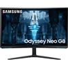 Samsung Monitor Gaming Odyssey Neo G8 (S32BG850), Curvo (1000R), 32'', 3840x2160 (UHD 4K), Mini-LED, HDR10+, VA, 240Hz, 1ms (GtG), Freesync Premium Pro, HDMI, USB, DP, Ingresso Audio, HAS, Pivot
