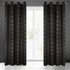 Eurofirany Blackout - Tenda oscurante con 8 occhielli, 1 pezzo, elegante, liscia, tinta unita, colore nero, per soggiorno, camera da letto, 140 x 250 cm