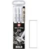 SAKURA Gelly Roll Bianco, penne Bright White in una custodia, taglia 10 (0,5 mm) Pigma Micron Nero 05