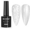 MIZHSE Pearl Effect - Smalto per unghie UV con glitter, colore bianco e trasparente, con smalto in gel UV da 10 ml, colore: Bianco perla
