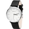 Vepiant Orologi al quarzo analogici da uomo ultrasottile minimalista impermeabile moda semplice orologio da polso da donna per abito unisex con cinturino in pelle, Quadrante bianco cinturino nero, Orologi al quarzo
