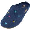HAFLINGER Pantofole Donna Everest Farfalline 484014, Numero:37 EU, Colore:Rosso
