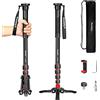 Manbily Monopiede per fotocamera estensibile in alluminio con piedini, supporto portatile da viaggio e rimovibile per DSLR Canon/Sony/Cellulare 5 sezioni fino a 170 cm, carico massimo 15,5 lbs (A-222)