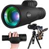 VAZILLIO Telescopio monoculare 10-30x50 HD monoculare con supporto per smartphone e treppiede, impermeabile per cellulare monoculare per animali selvatici, viaggi, segreto degli animali selvatici