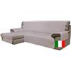 Moonange - Copridivano 2 Posti con Penisola - Seduta 200 cm - Impermeabile - Angolare - Antiscivolo - Antimacchia - Reversibile - Antigraffio - Antipelo - Tortora